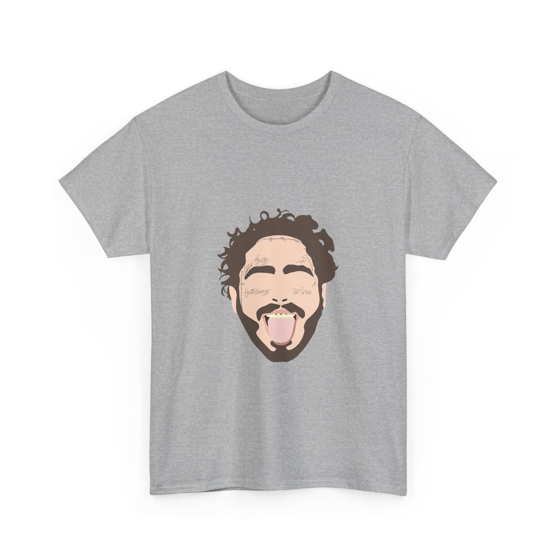 Minimalist Tongue Out Cartoon Face Unisex Heavy cotton Tee Printify