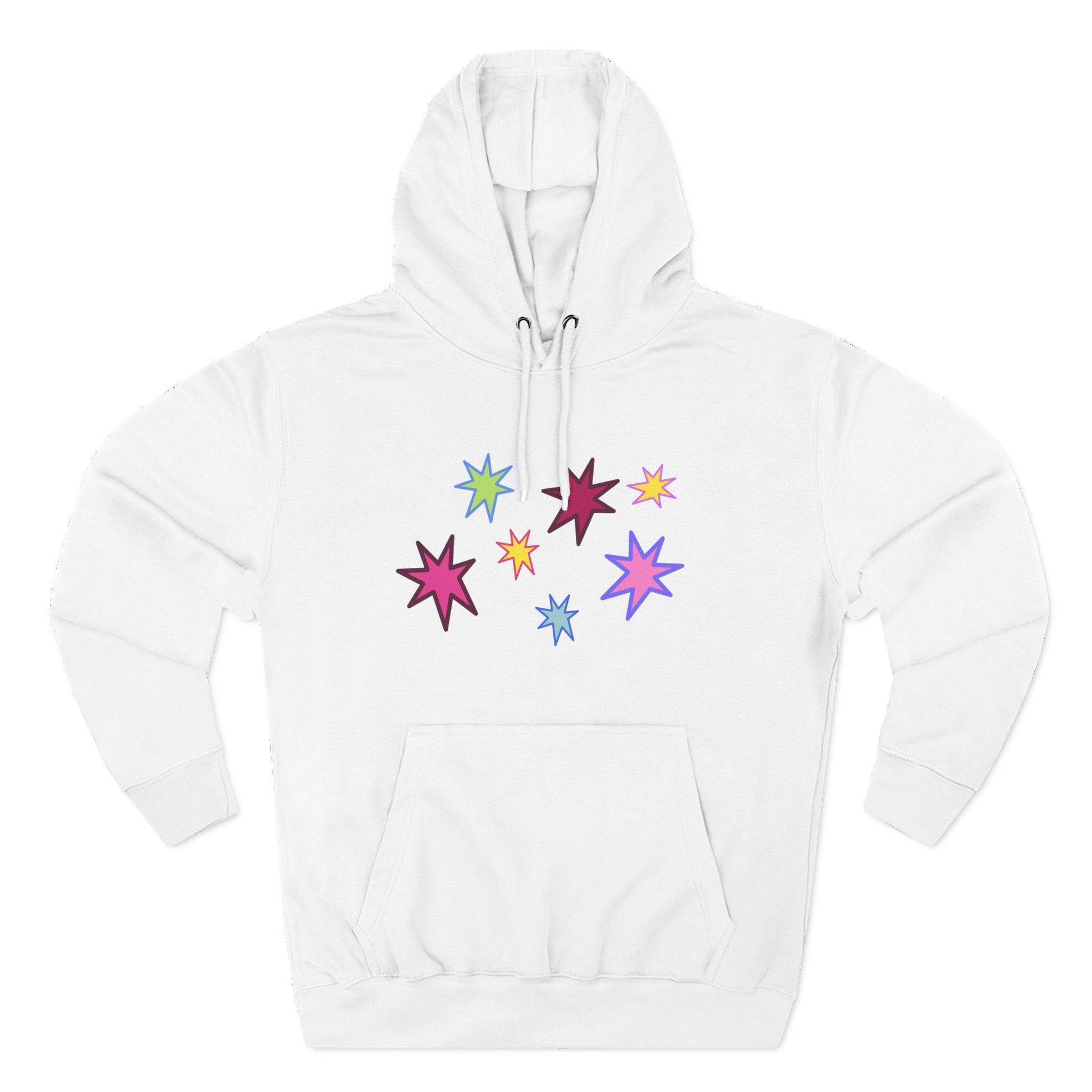 Rainbow Spark Burst Three-Panel Fleece Hoodie - snazzymerch