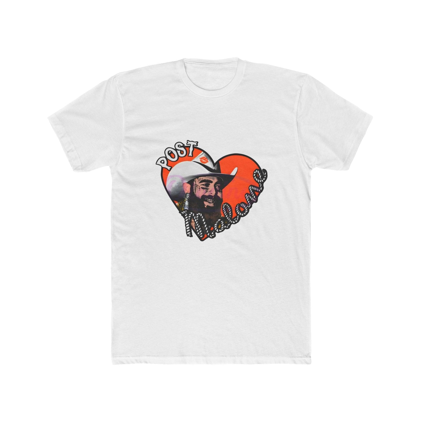 Unisex Cotton Tee – Post Malone Heart Design Printify