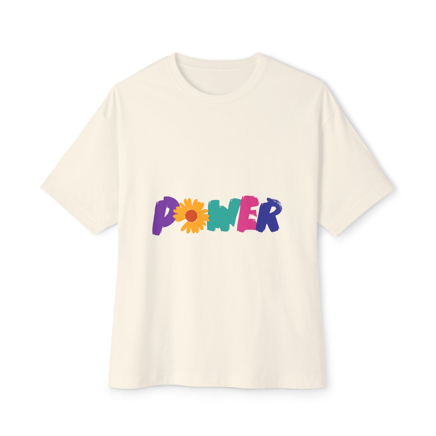 Retro Flower Power Color Pop Unisex Oversized Boxy Tee - snazzymerch