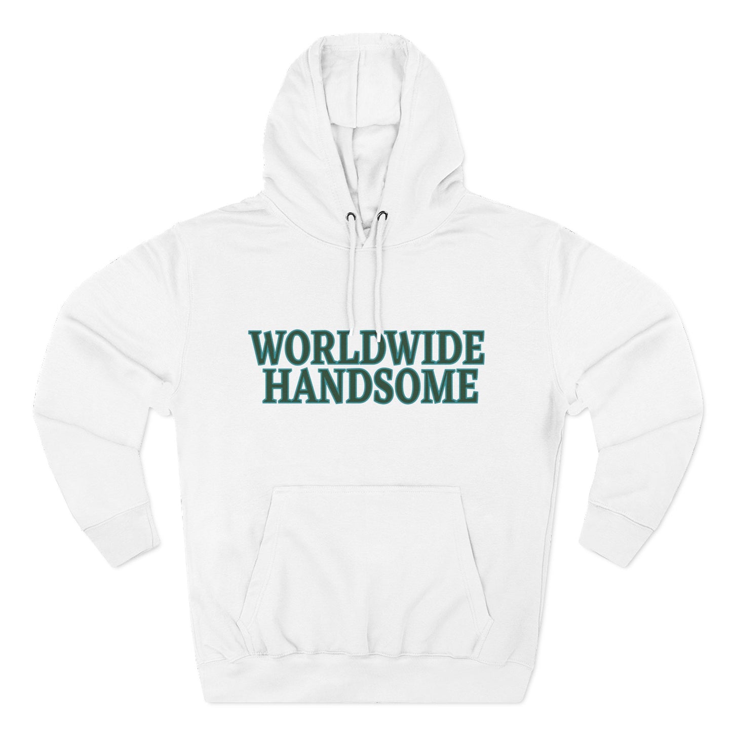 Global Handsome Typography Three-Panel Fleece Hoodie - snazzymerch