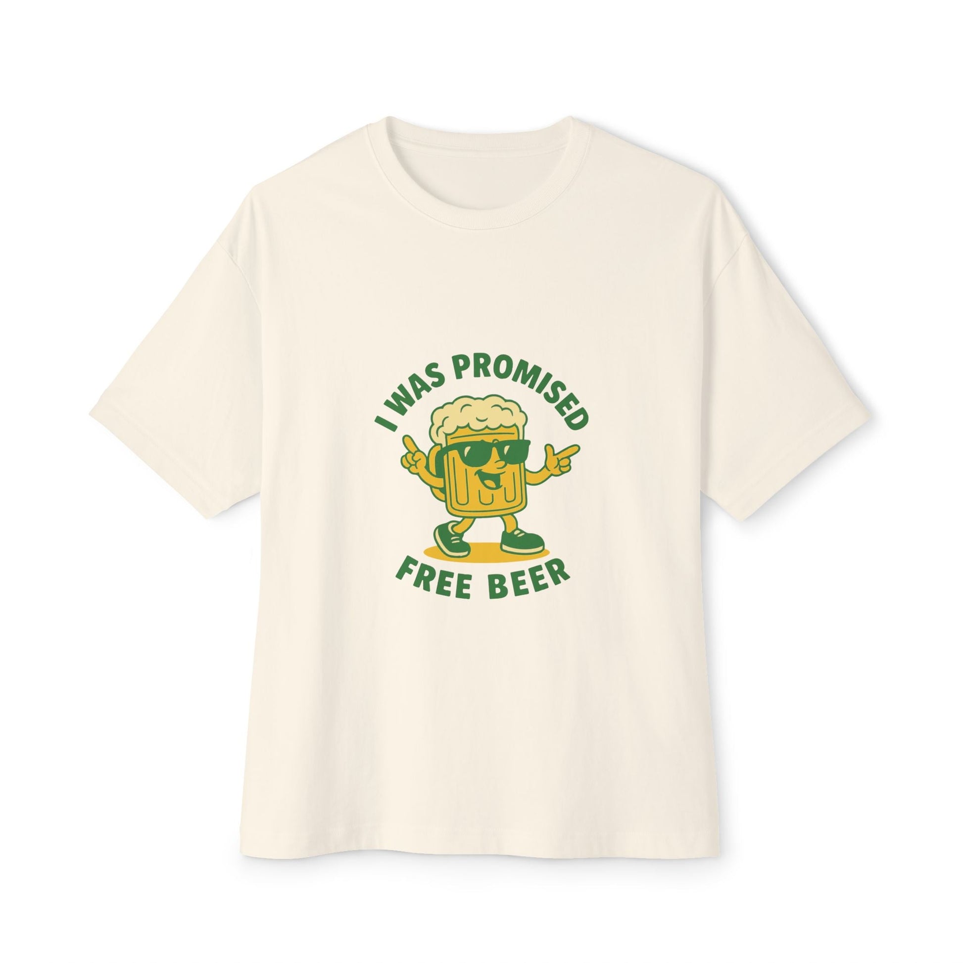 Unisex Oversized Tee – Snazzy Free Beer Edition Printify
