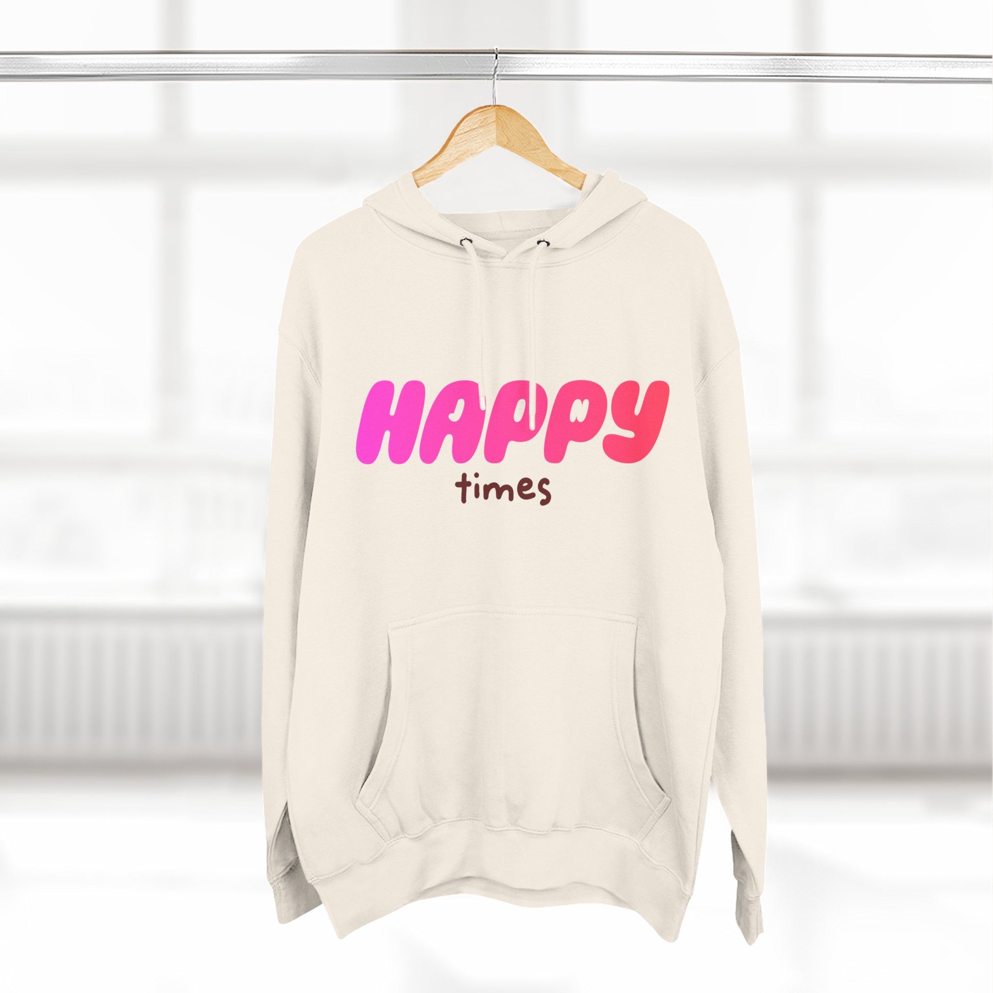 Happy Times Gradient Three-Panel Fleece Hoodie - snazzymerch