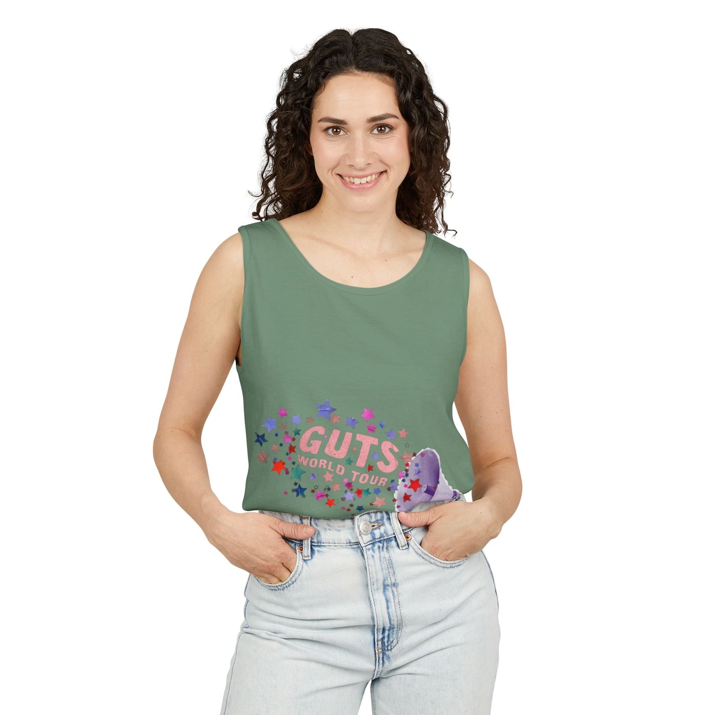 Guts World Tour Megaphone-Dyed Tank Top Printify