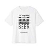 Pop Art Lips & Text Unisex Oversized Boxy Tee - snazzymerch