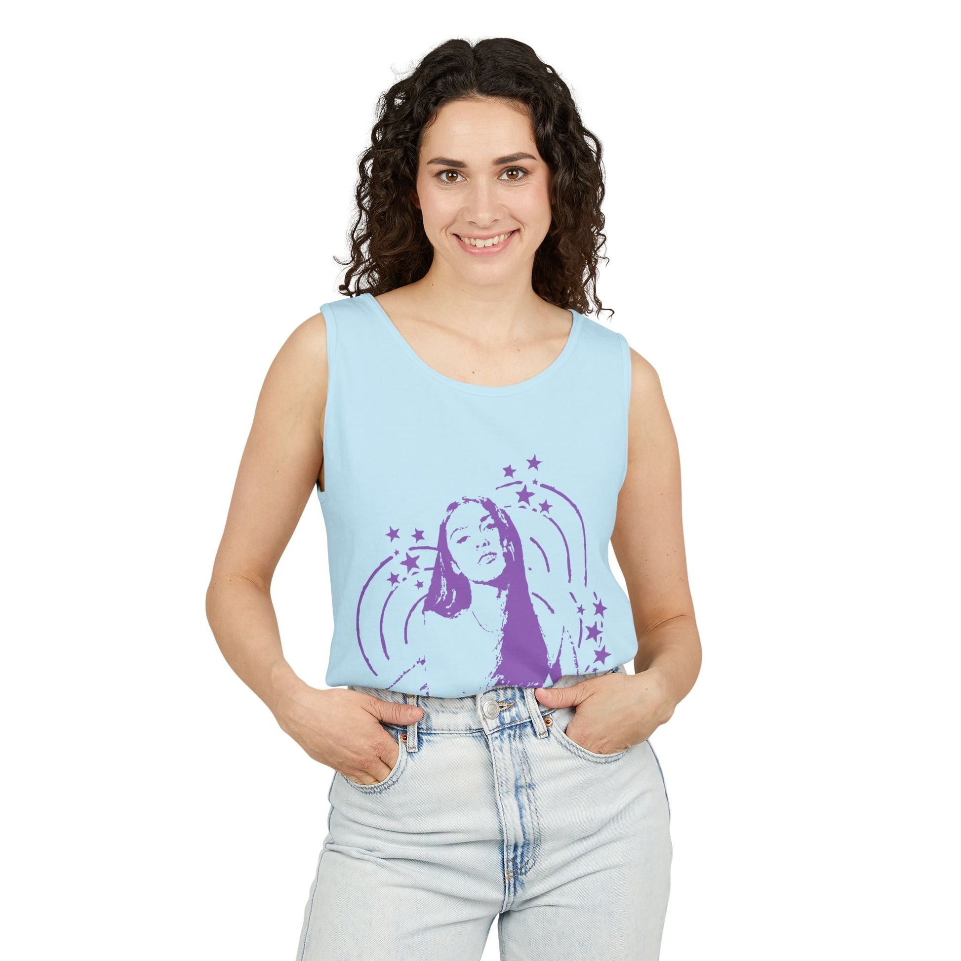 Olivia Rodrigo Star Portrait-Dyed Tank Top Printify