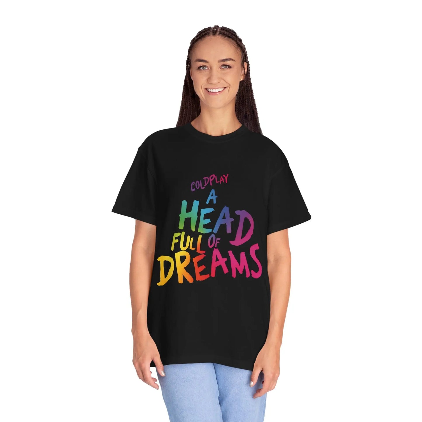 Unisex Garment-Dyed T-Shirt Inspired by Coldplay’s Iconic A Head Full of Dreams Printify