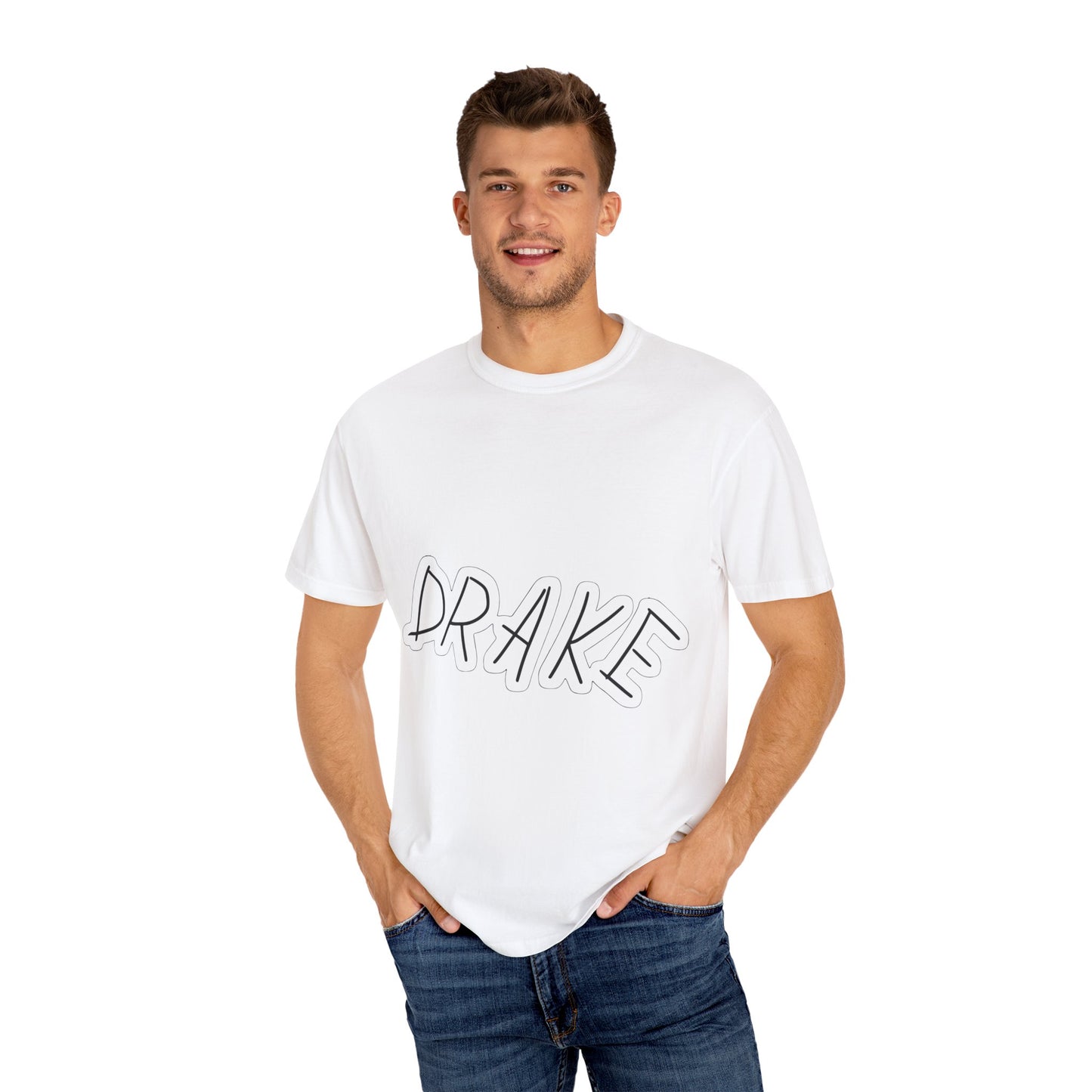 Dra-ke Graffiti Script Dyed Tshirt Printify