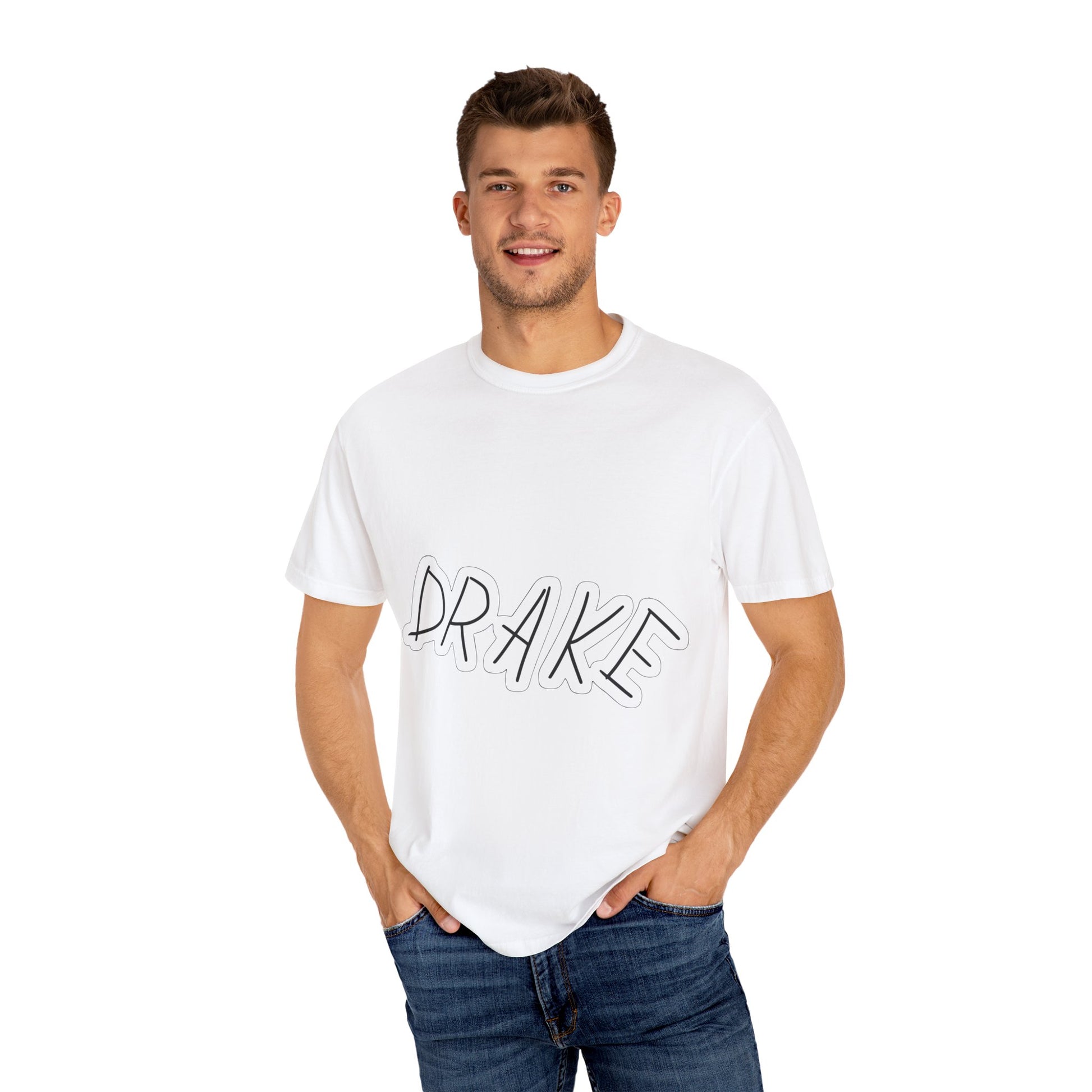 Dra-ke Graffiti Script Dyed Tshirt Printify