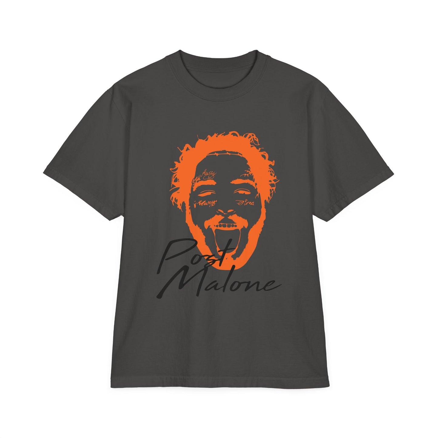 Unisex Garment-Dyed Drop-Shoulder T-Shirt – Post Malone Name Design with Picture Printify