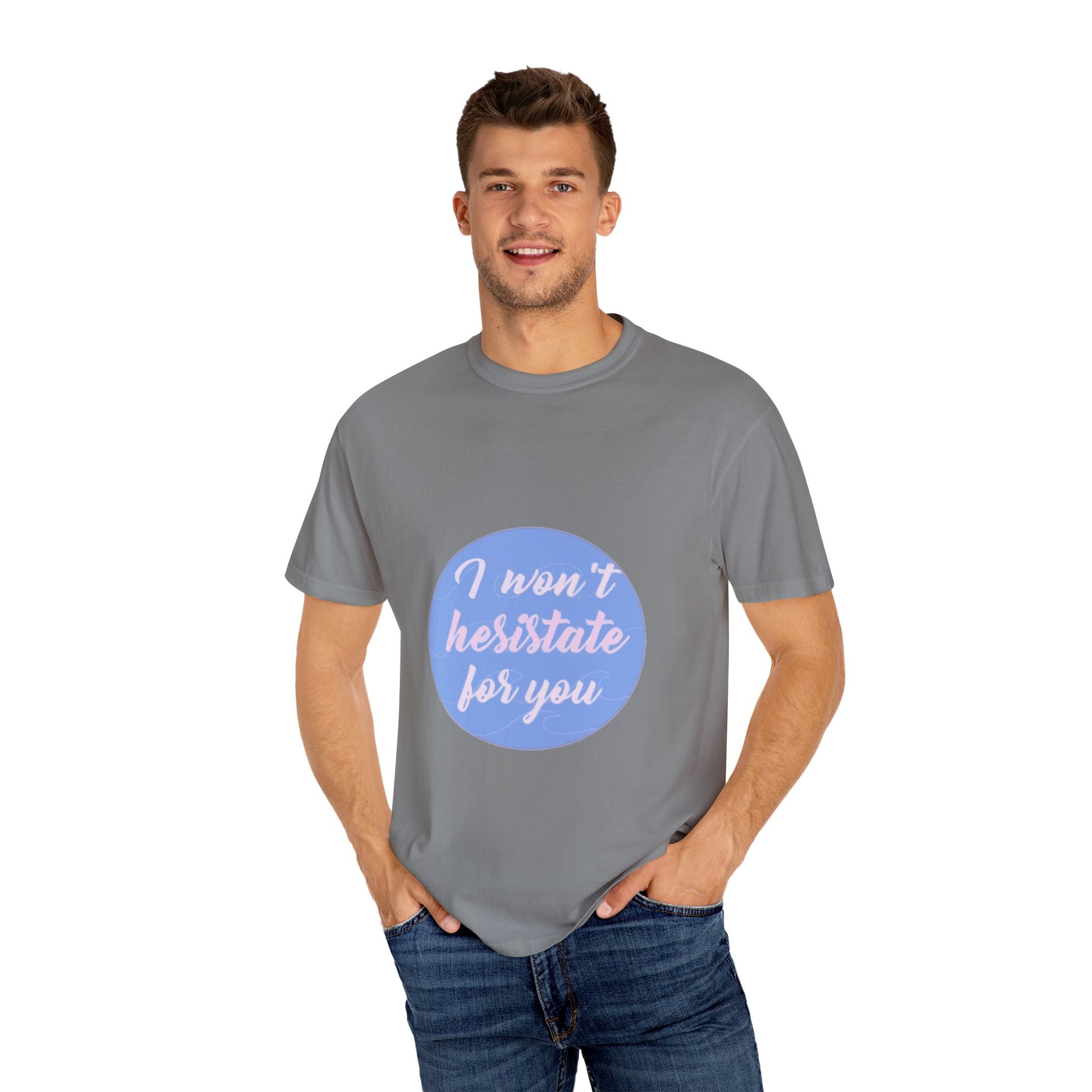 Blue Quote Circle Unisex Garment-Dyed T-shirt - snazzymerch