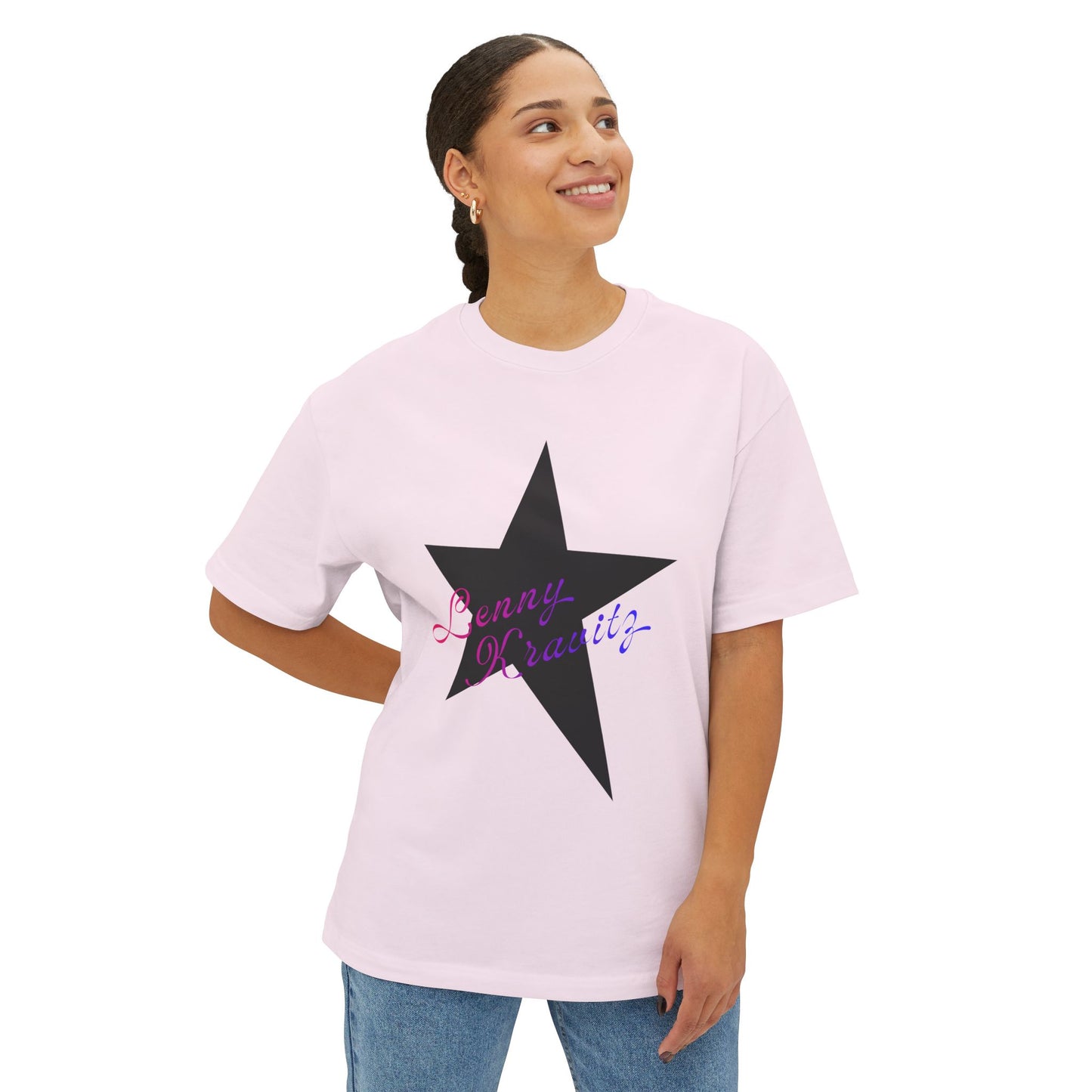 Retro Groove Script Unisex Oversized Boxy tee Printify