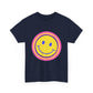 Retro Rainbow Smiley Unisex Heavy Cotton Tee - snazzymerch