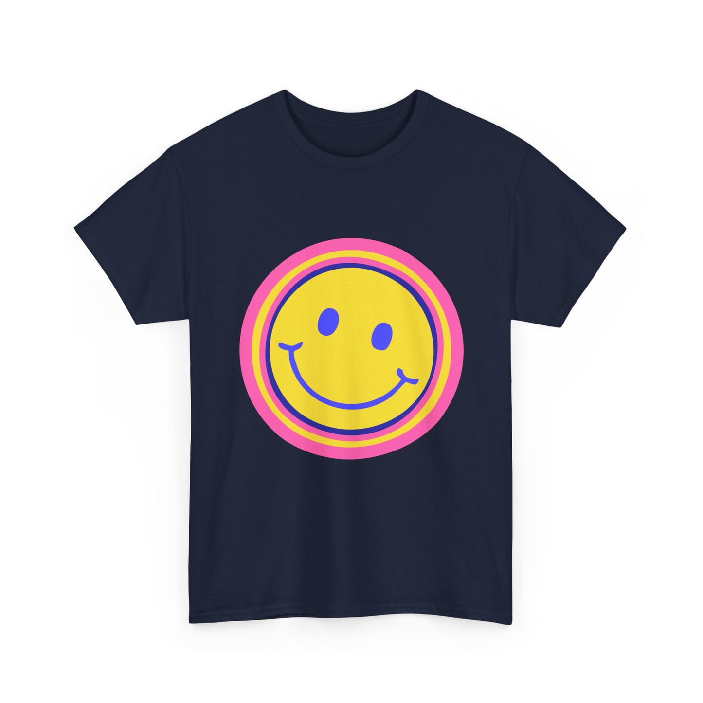 Retro Rainbow Smiley Unisex Heavy Cotton Tee - snazzymerch