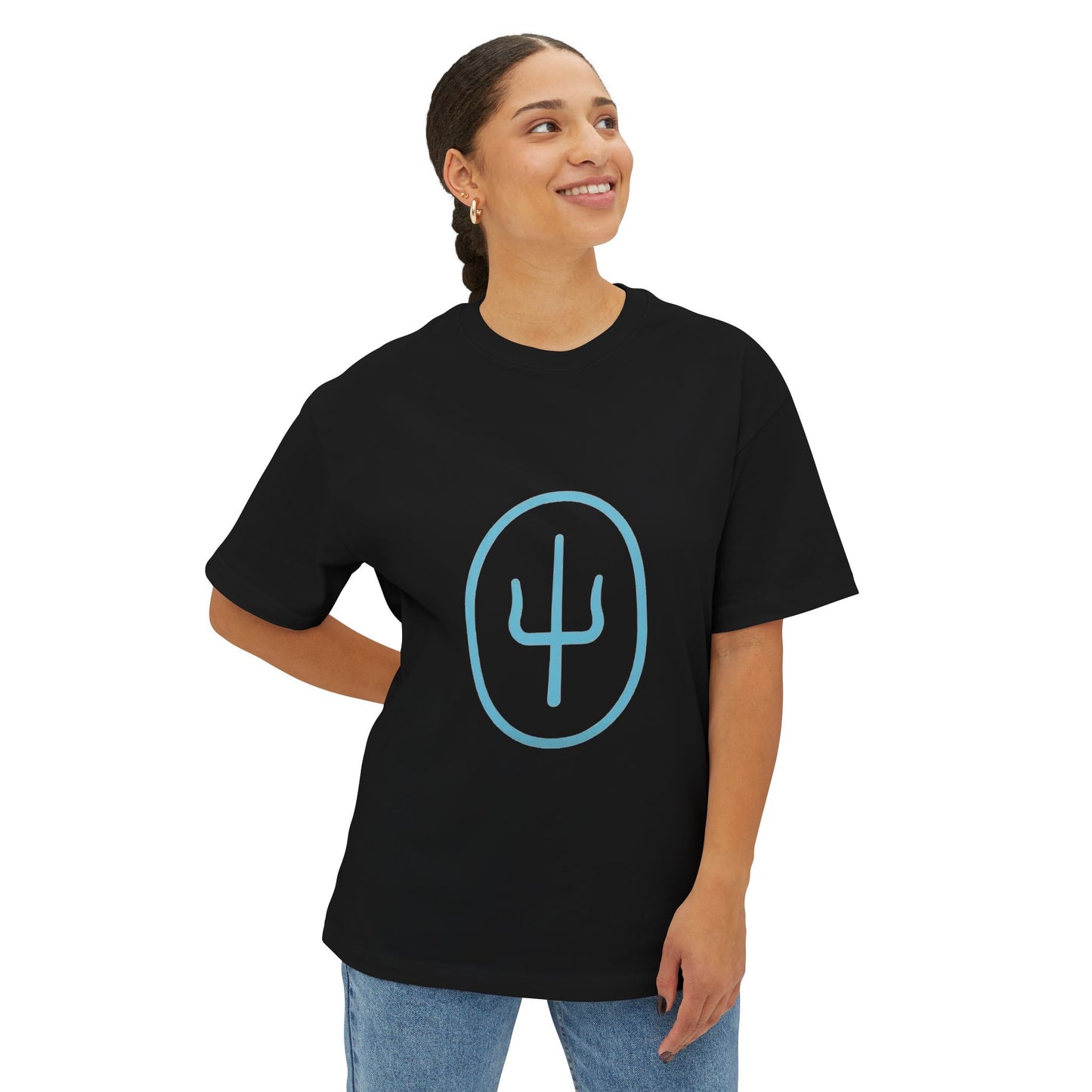 Split Mark Unisex Oversized Boxy Tee - snazzymerch