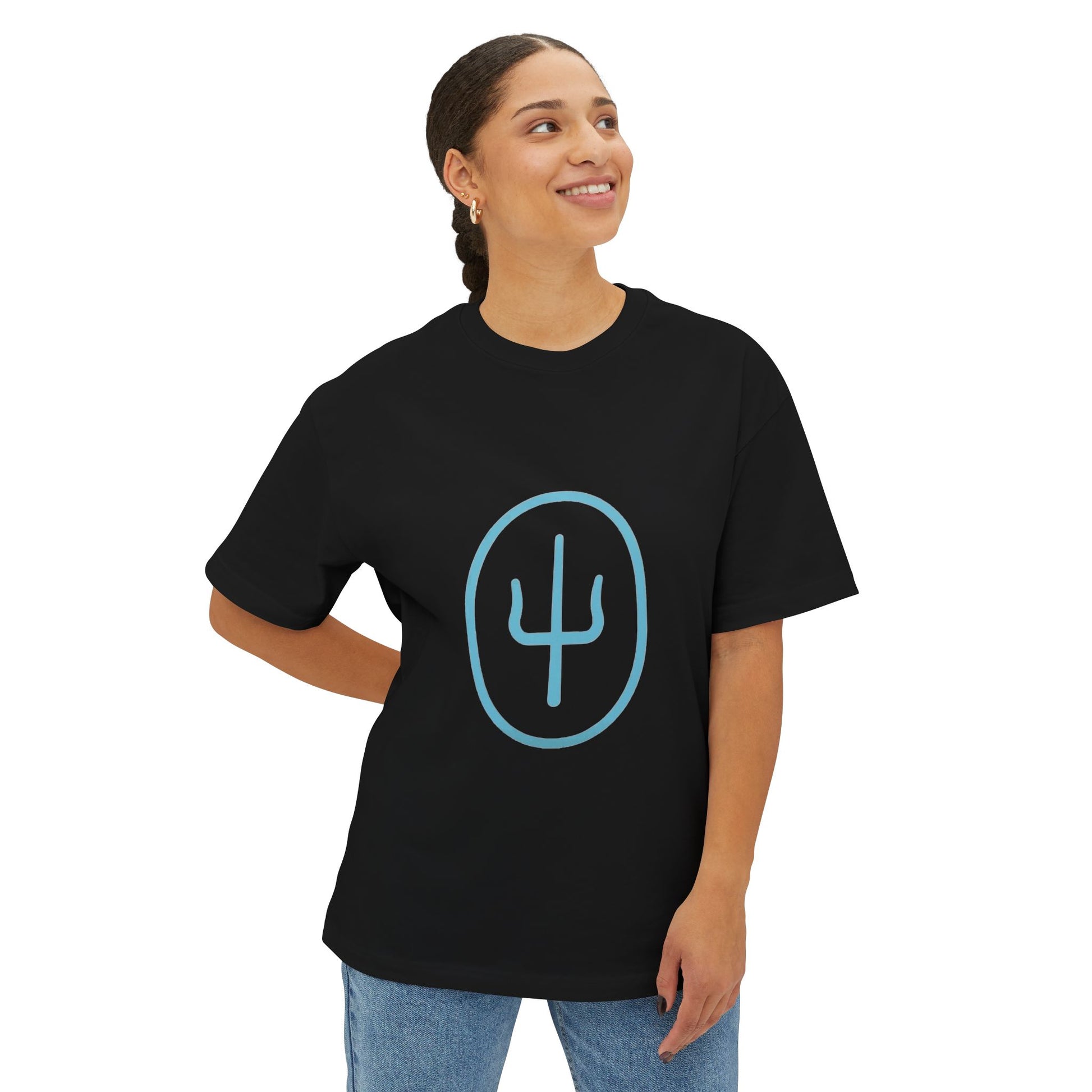 Split Mark Unisex Oversized Boxy Tee - snazzymerch