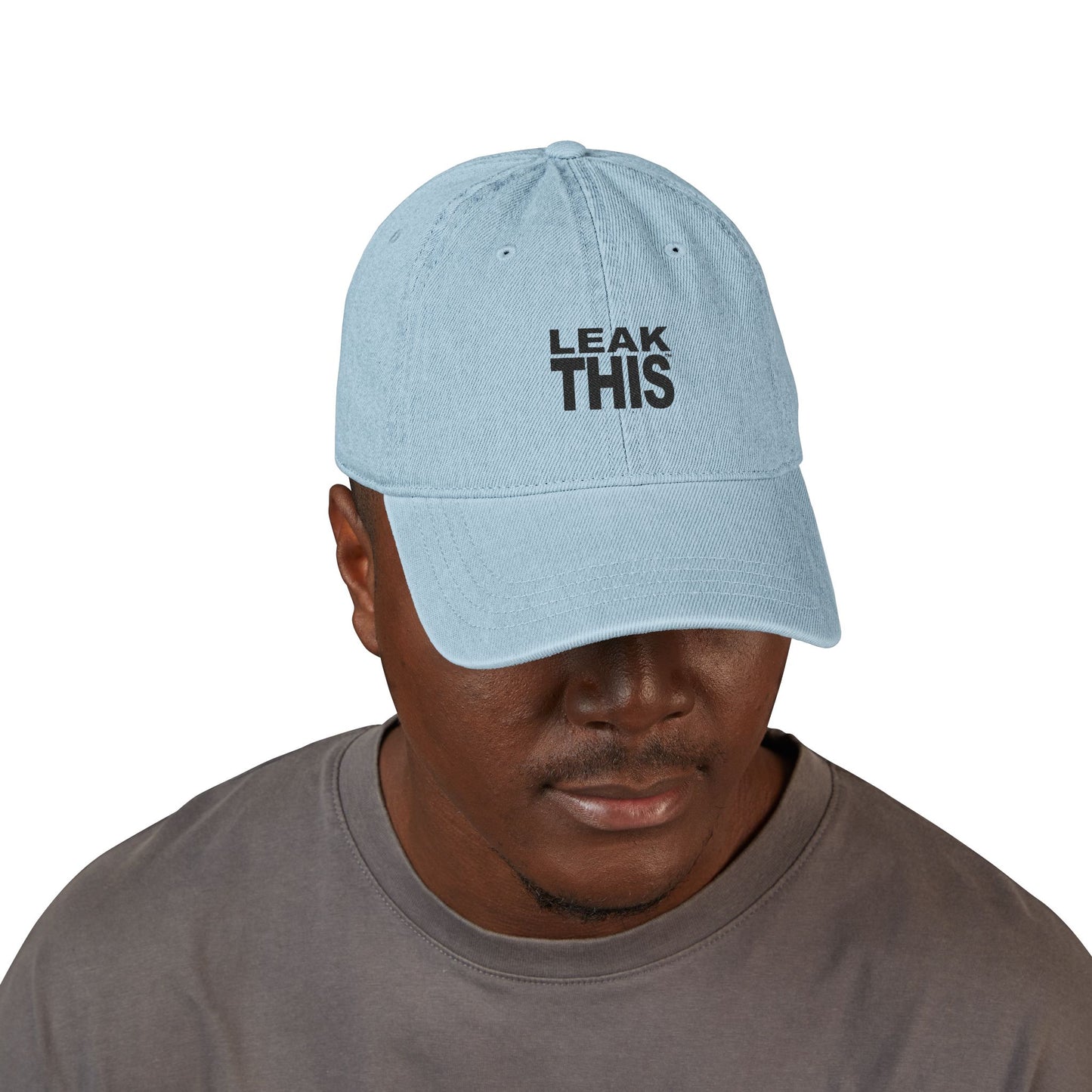 Bold Lettering Denim Hat (Embroidery) - snazzymerch