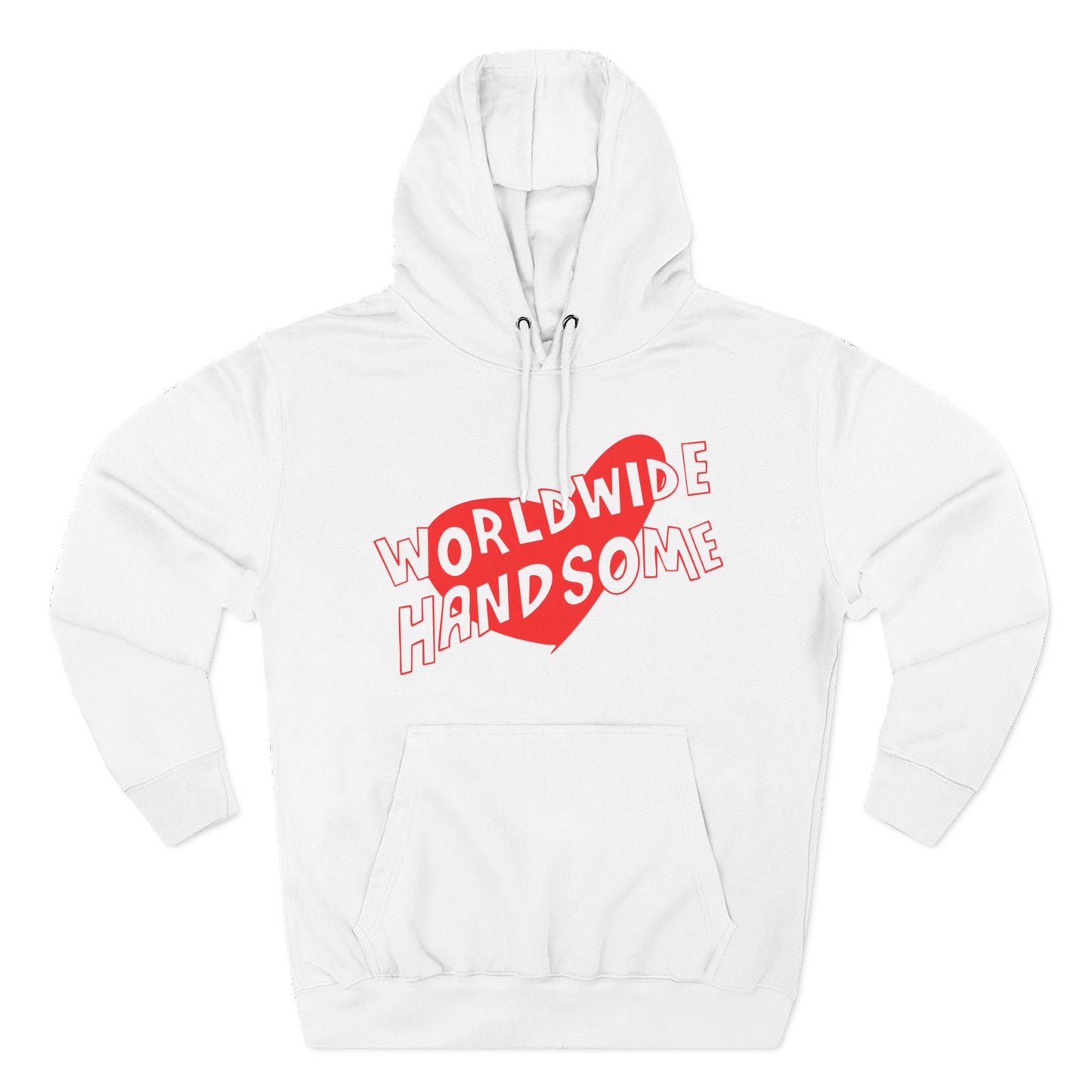 Worldwide Handsome Heart Three-Panel Fleece Hoodie - snazzymerch