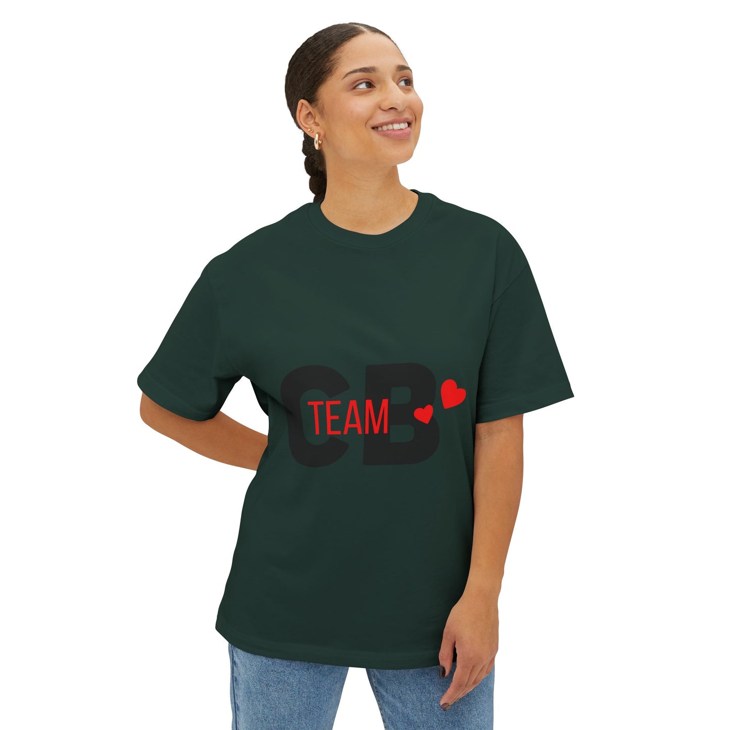 Heart Team Unisex oversized Boxy Tee - snazzymerch