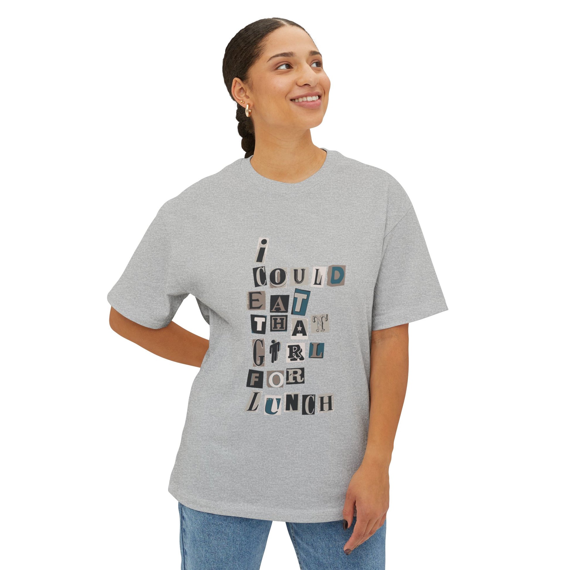 Billie Eilish Inspired Oversized T-Shirt – Mixed Message Collage Edition Printify