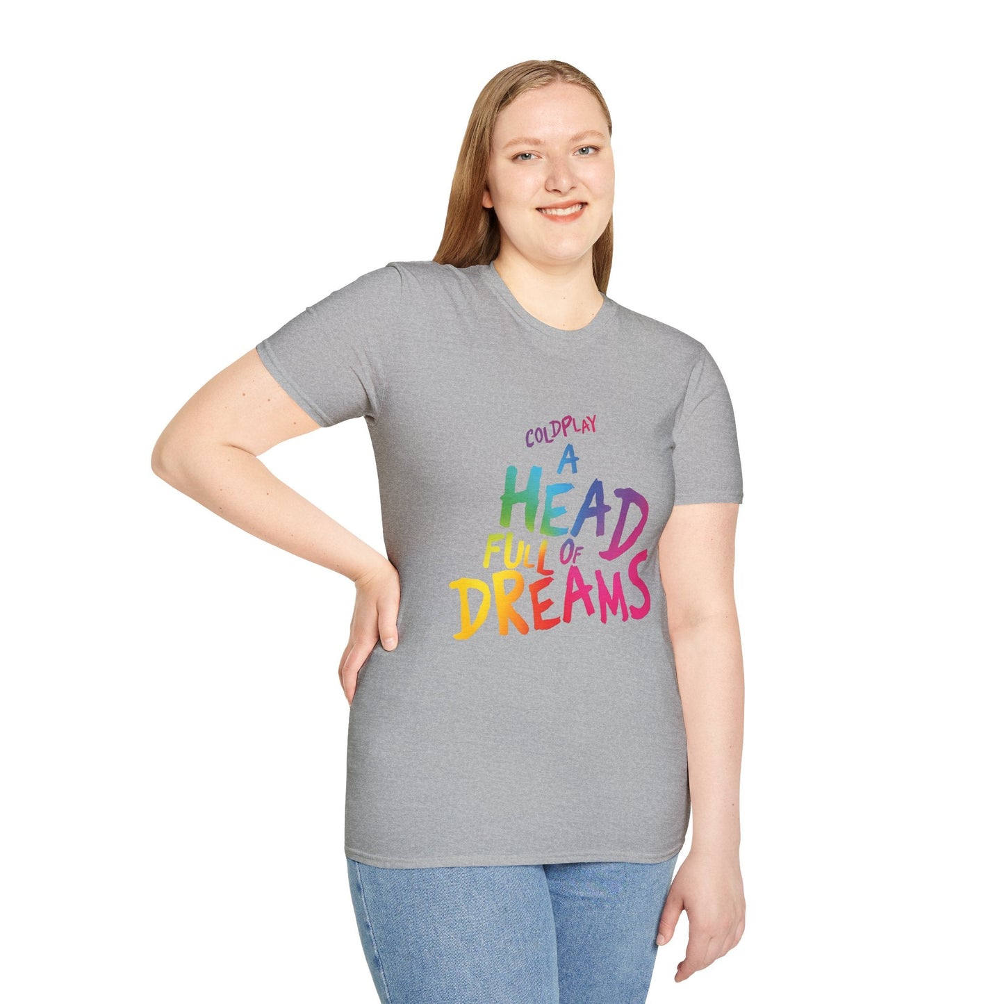 Unisex Softstyle T-Shirt Inspired by Coldplay’s Iconic A Head Full of Dreams Printify