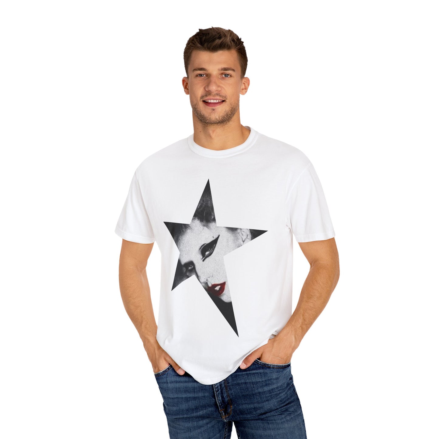 Born This Way Star Face-Unisex Dyed Tshirt Printify