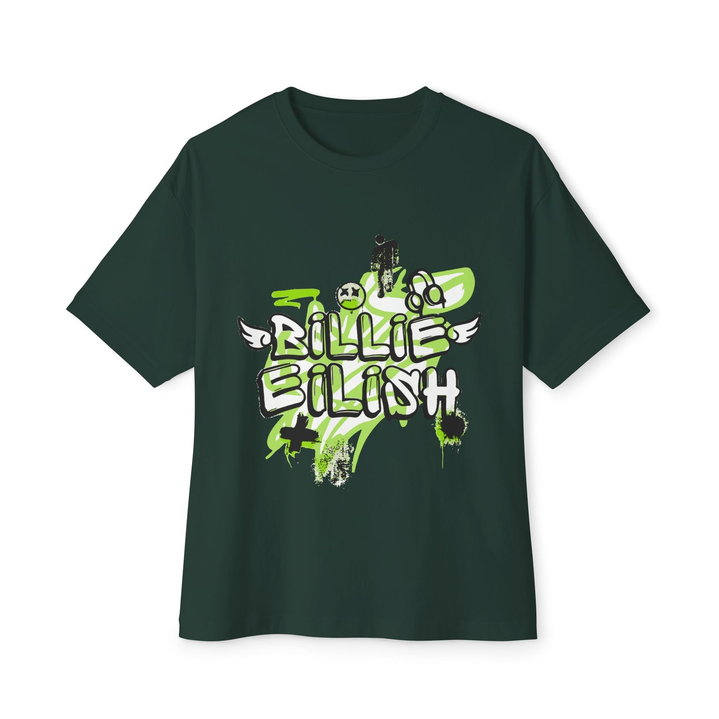 Billie Eilish Inspired Grunge Angel Oversized T-Shirt – Graffiti Streetwear Edition Printify