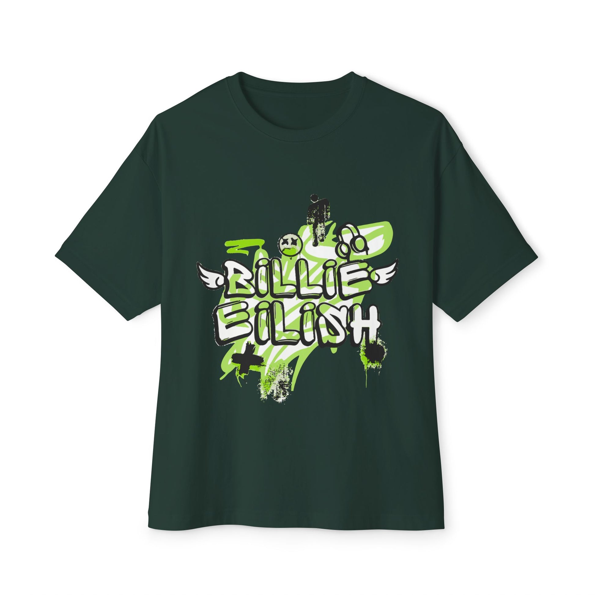 Billie Eilish Inspired Grunge Angel Oversized T-Shirt – Graffiti Streetwear Edition Printify
