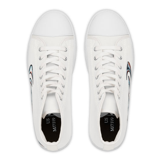 Neon‑Gradient Rua – Women's High Top Top Sneakers Printify