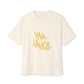 Golden Brush Script Unisex Oversized Boxy Tee Printify