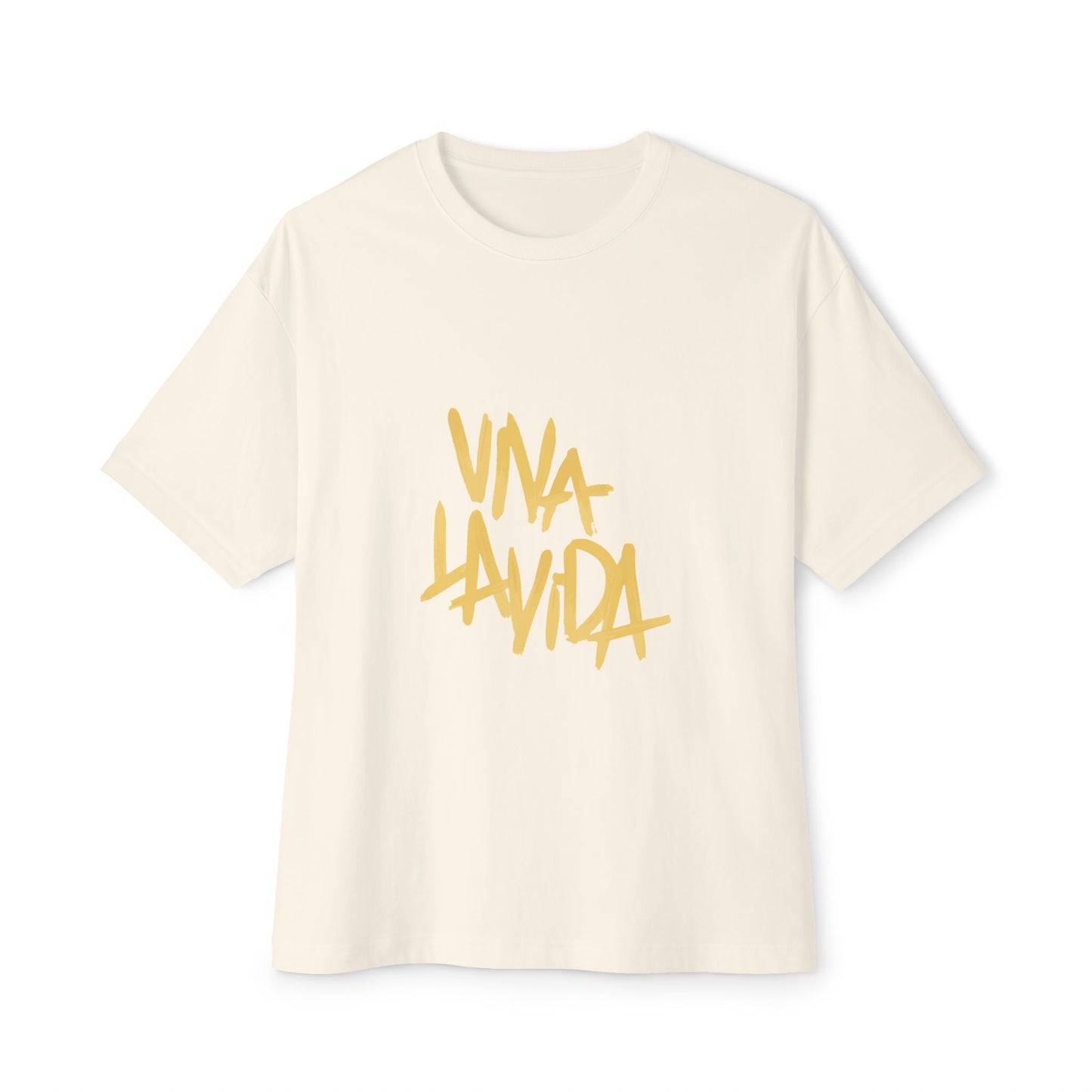 Golden Brush Script Unisex Oversized Boxy Tee Printify