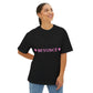 Pink Heart Bold Letter Unisex Oversized Boxy Tee - snazzymerch