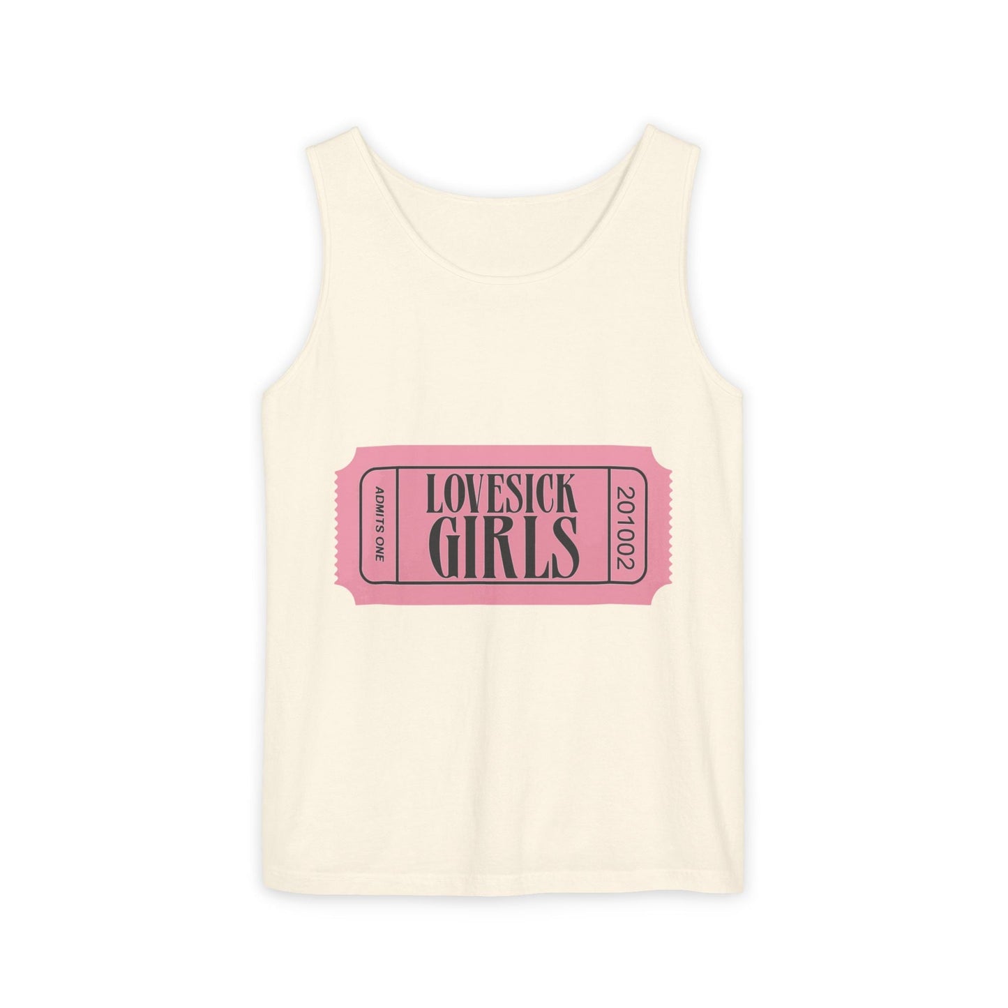 Lovesick Girls Ticket – Dyed Tank Top Printify