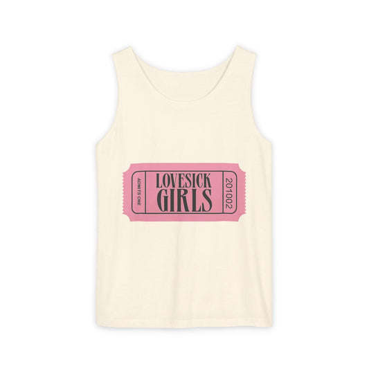 Lovesick Girls Ticket – Dyed Tank Top Printify