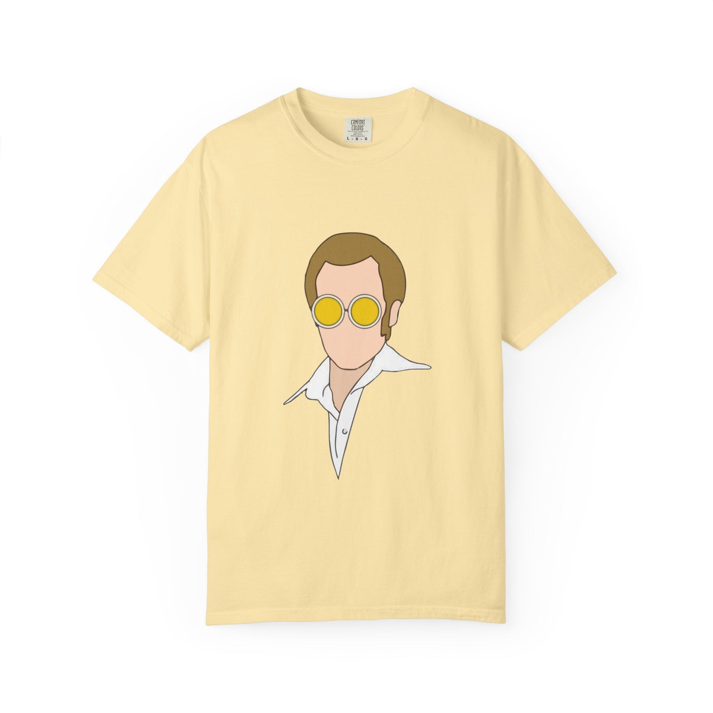 Yellow Glasses Portrait Unisex Garment-Dyed T-shirt - snazzymerch