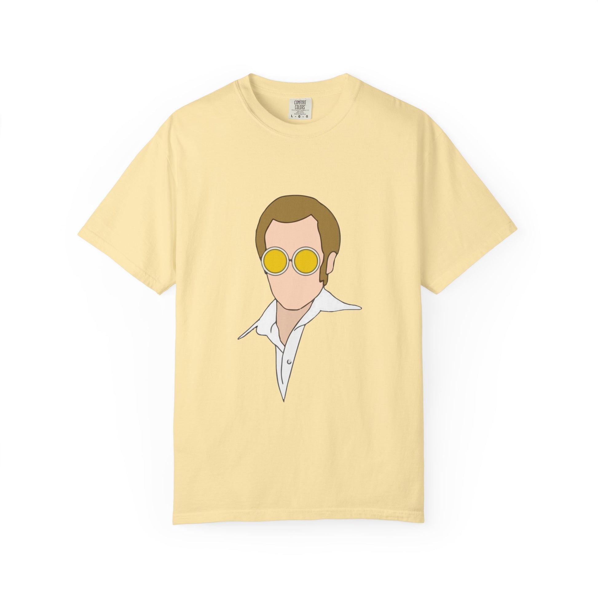 Yellow Glasses Portrait Unisex Garment-Dyed T-shirt - snazzymerch