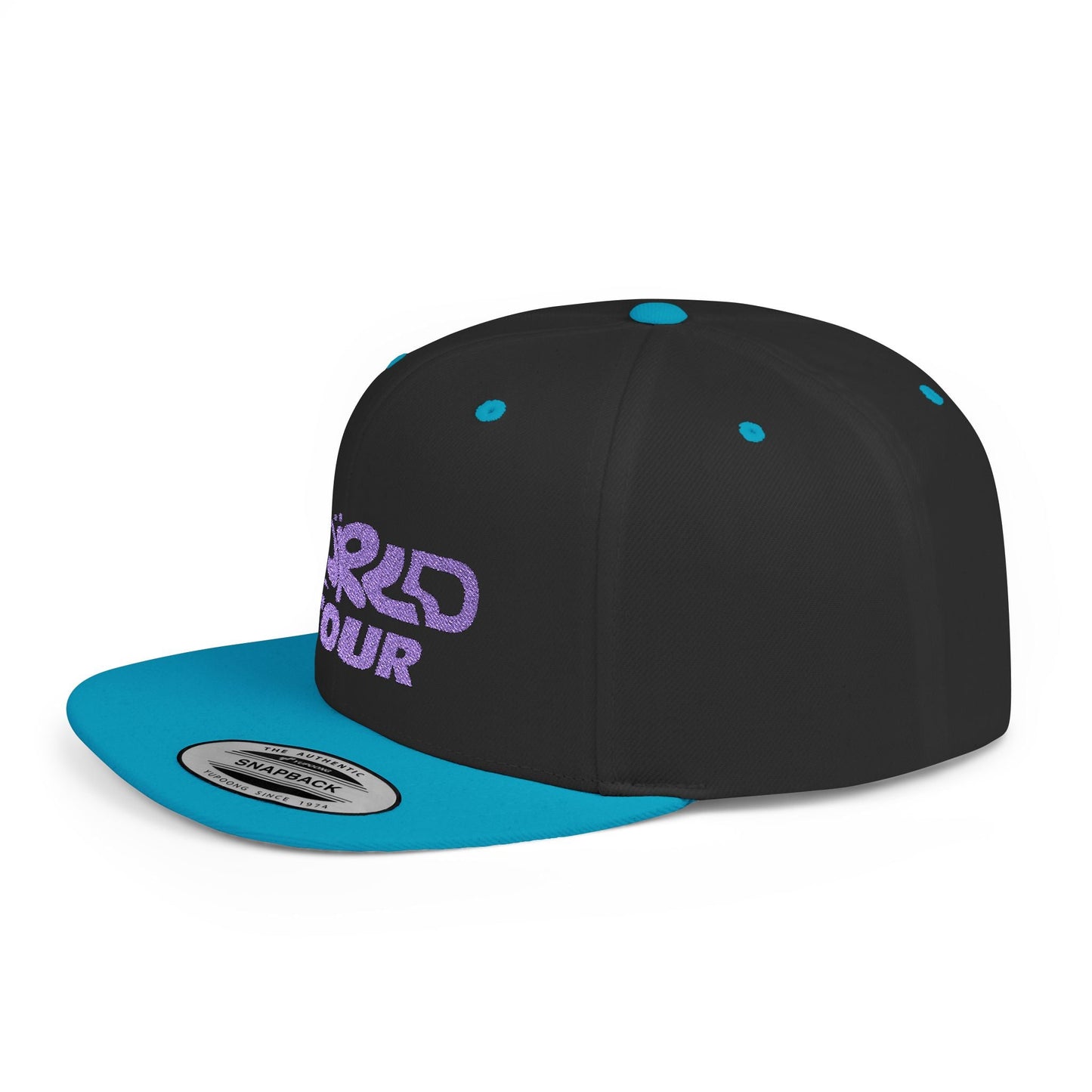 World Tour Bubble Letter- Flat Bill Snapback Printify