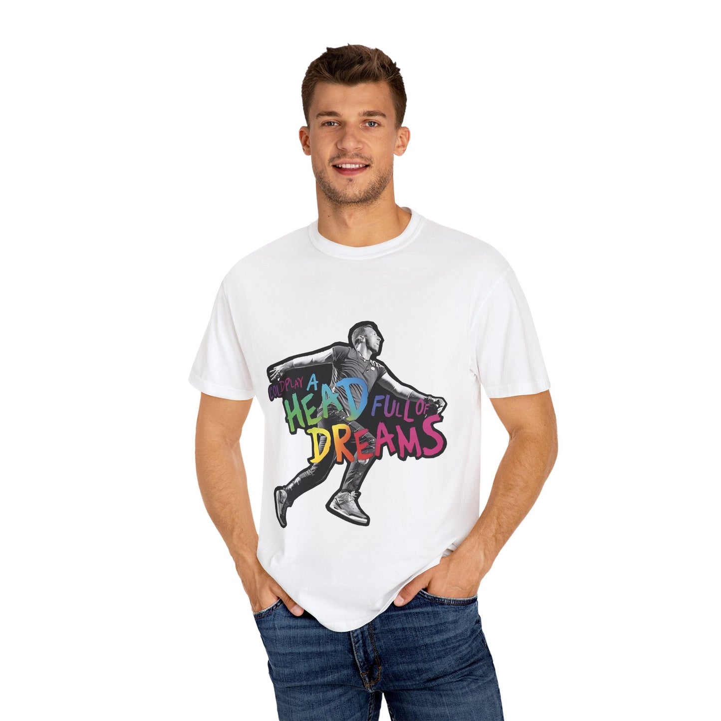 Unisex Garment-Dyed T-Shirt Inspired by Coldplay A Head Full of Dreams Chris Printify