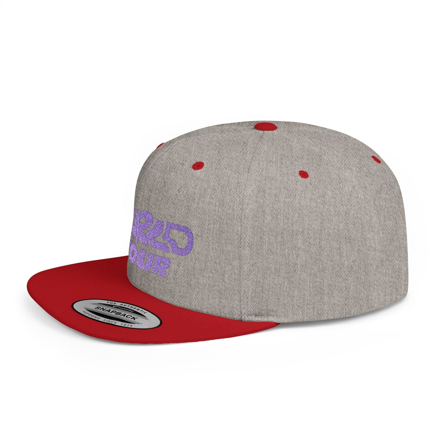 World Tour Bubble Letter- Flat Bill Snapback Printify