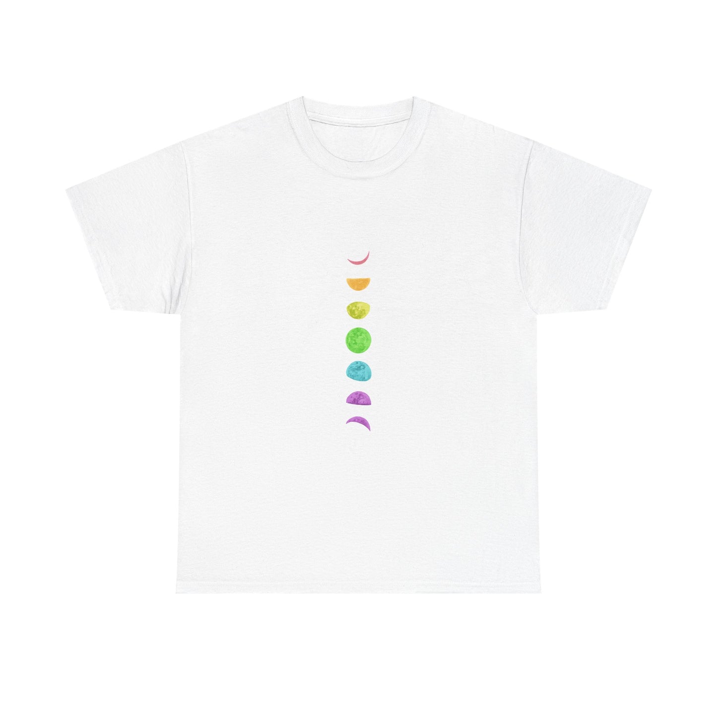 Rainbow Lunar Phases Unisex Cotton Tee Printify