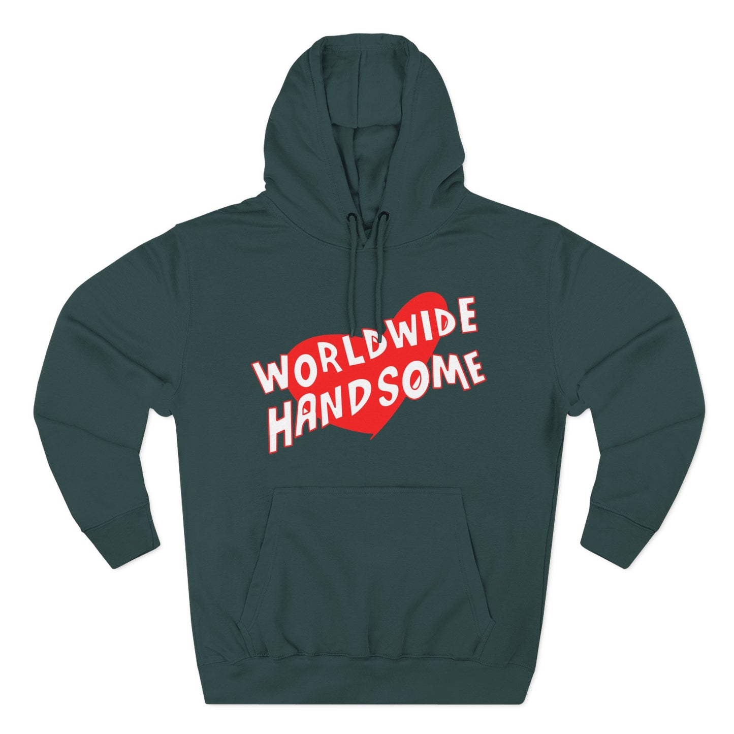 Worldwide Handsome Heart Three-Panel Fleece Hoodie - snazzymerch