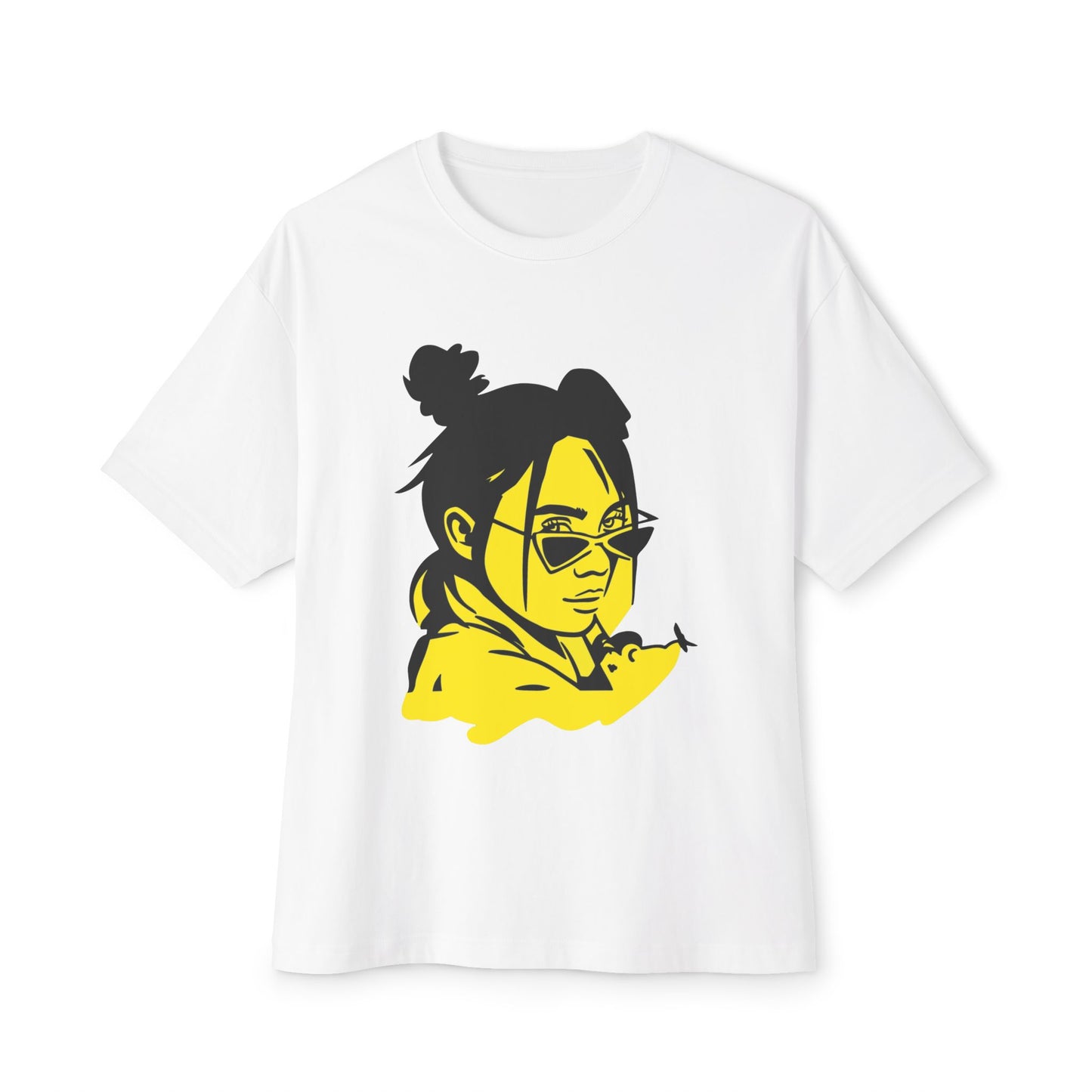 Neon Mood Portrait Oversized T-Shirt – Vibrant Streetwear Edition Printify