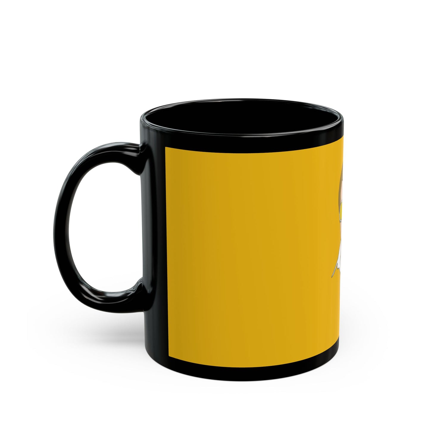 Yellow Glasses Portrait Black Mug (11oz, 15oz) - snazzymerch