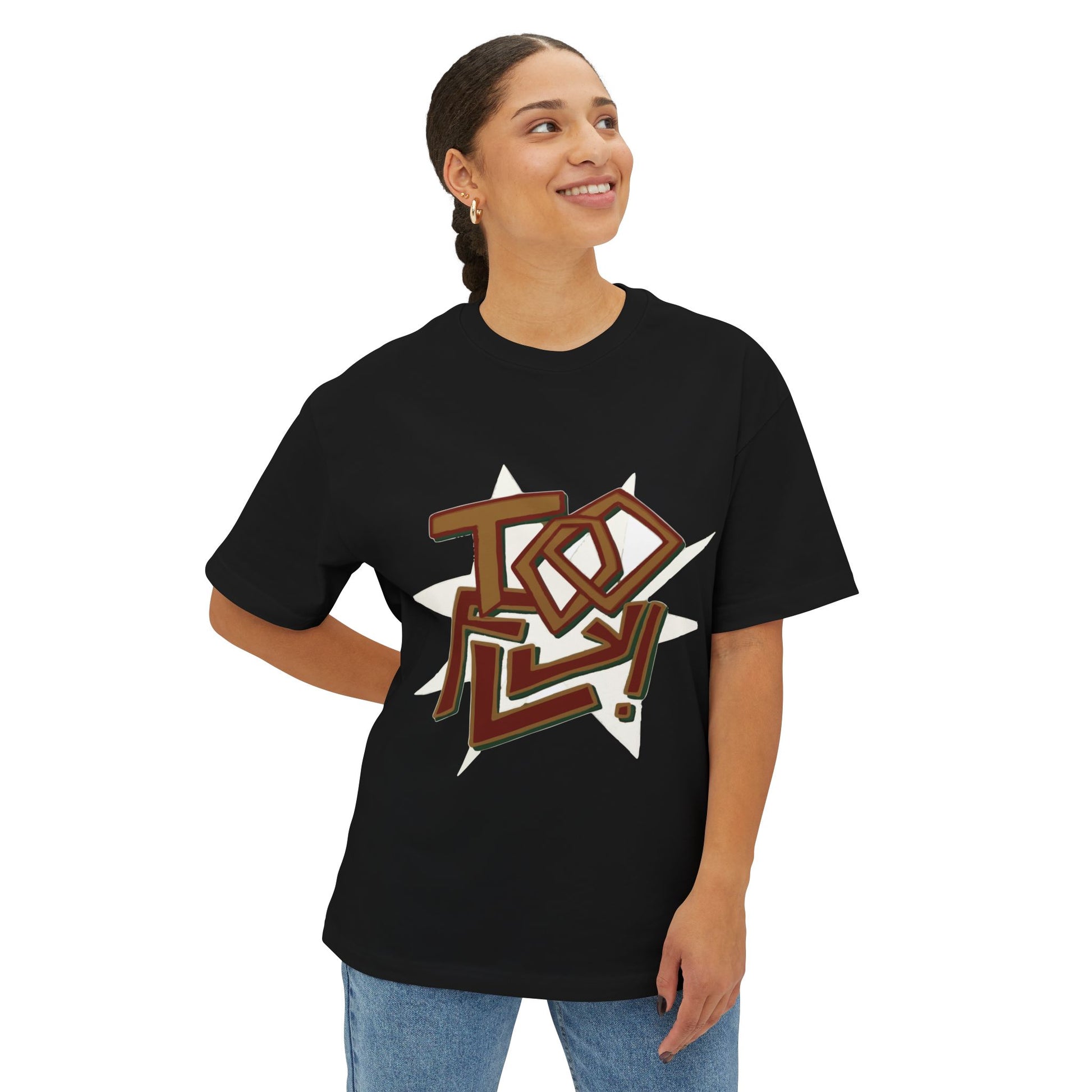 Geometric Lettering Unisex Oversized Boxy Tee - snazzymerch