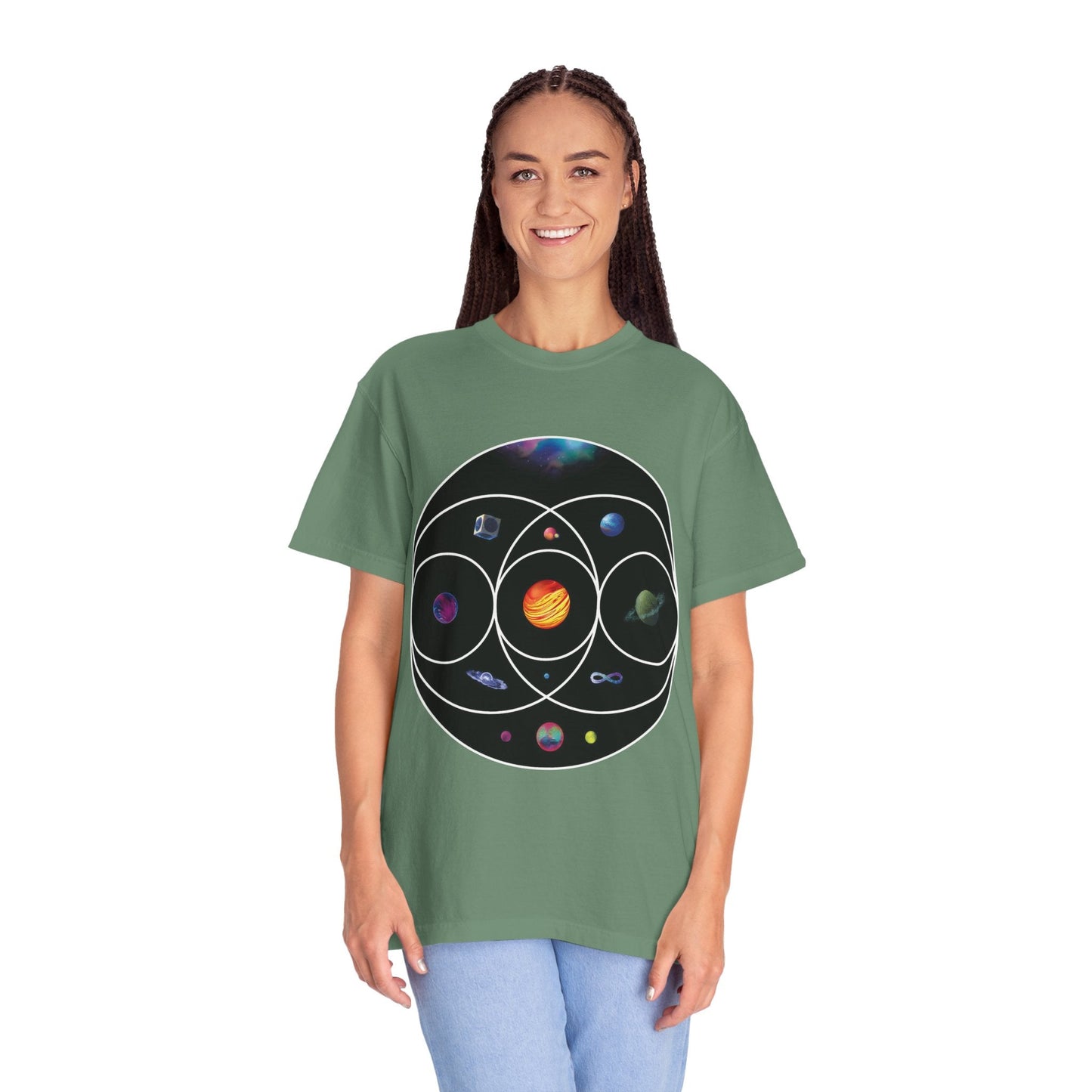 Unisex Garment-Dyed T-Shirt Inspired by Coldplay’s Illustration Concept Printify