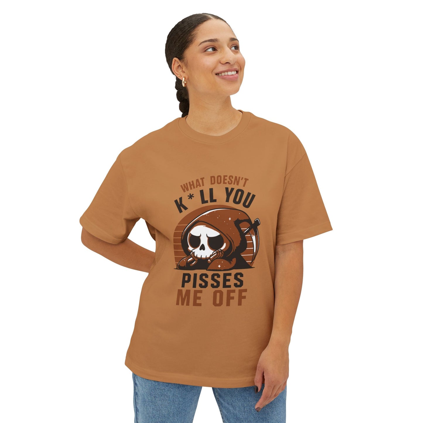 Oversized boxy Tee – Snazzy Piss Me off Edition Printify