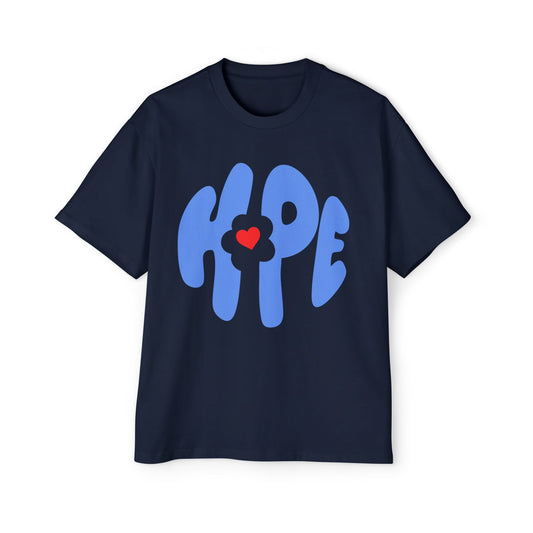 Heart of Hope Retro Men's Heavy Oversized Tee - snazzymerch