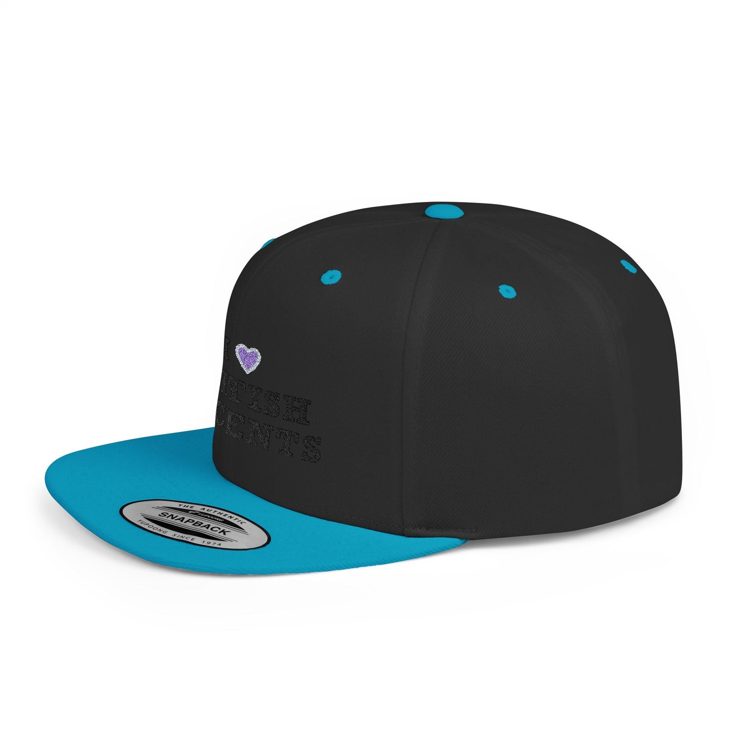 I Love British Accents - Flat Bill Snapback Printify