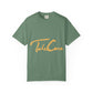 Take Care Gold Script Dyed Tshirt Printify