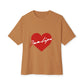 Heartbeat Love Unisex Oversized Boxy Tee - snazzymerch